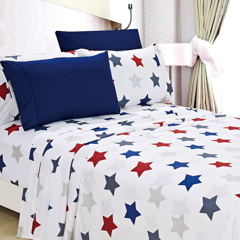 3/4 pièces luxe 100% polyester Anti-rides et anti-taches microfibre imprimé drap-housse ensemble de literie